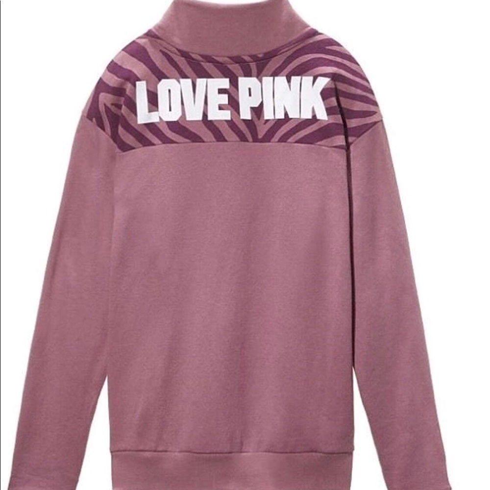 Victorias Secret Pink Half Zip Pullover Mauve Mist